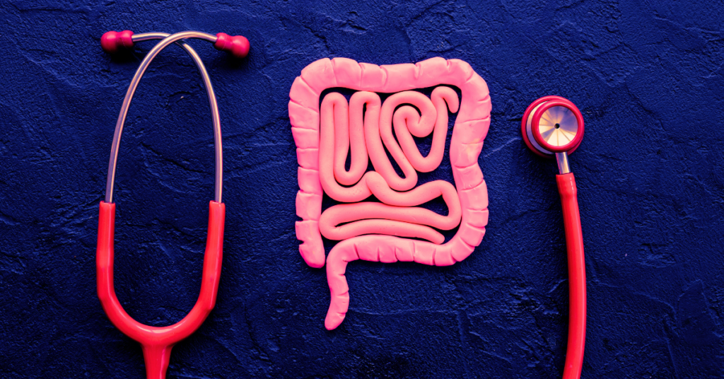 a stethoscope and a small intestine of the global gut health crisis